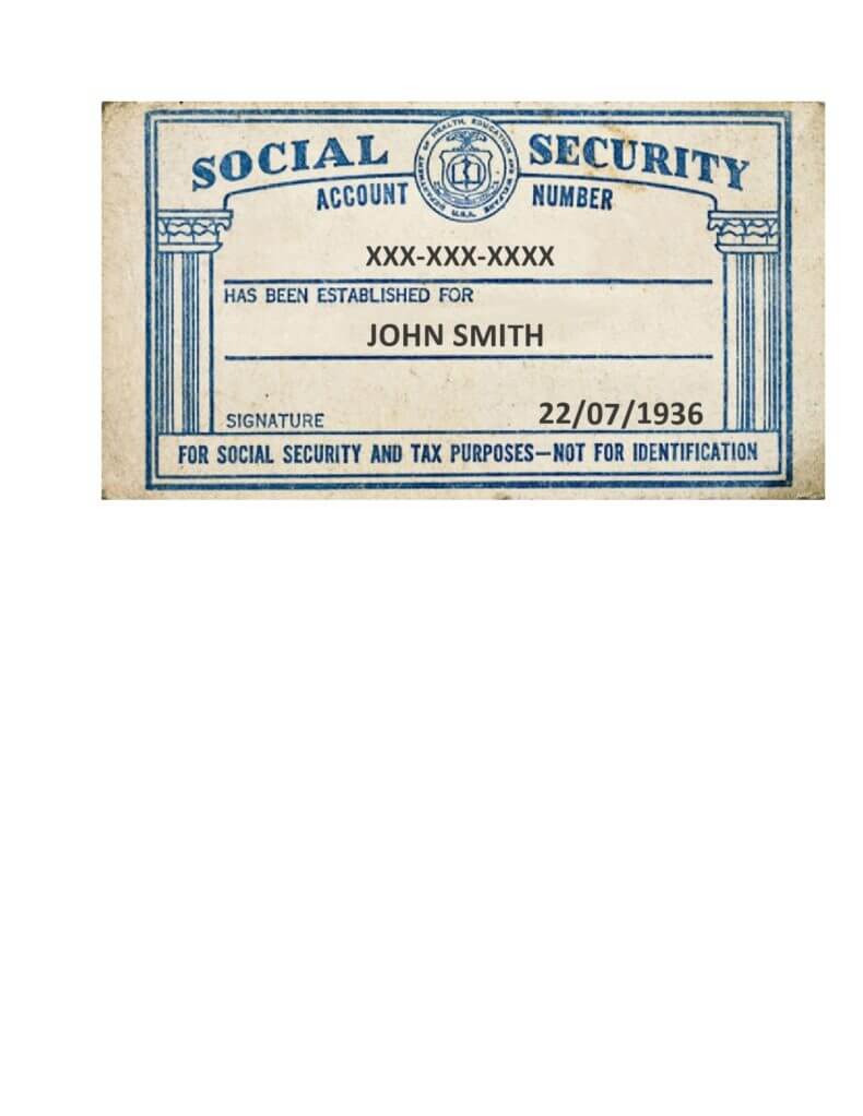 Fillable Social Security Card Template