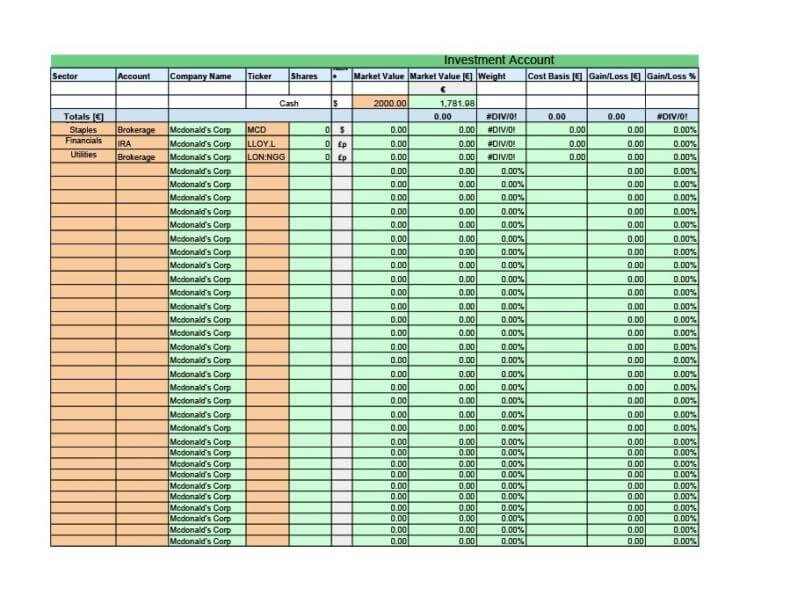 26+ Investment Tracking Spreadsheets (Google Sheets & Excel)