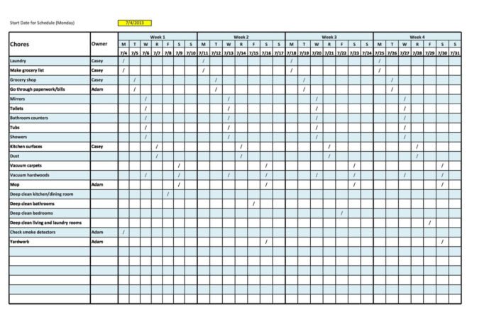 28+ FREE Printable Cleaning Schedule Templates (Word, Excel & PDF)