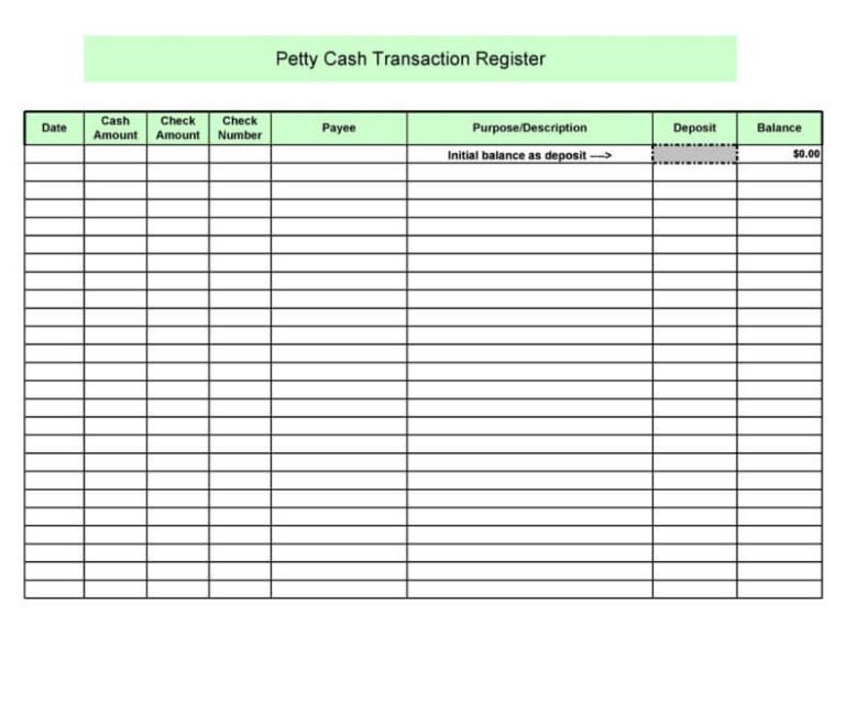 34+ Printable Petty Cash Log Templates & Forms