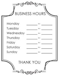 35+Business Hours Template(FREE Printables Word &amp; PDF Files)