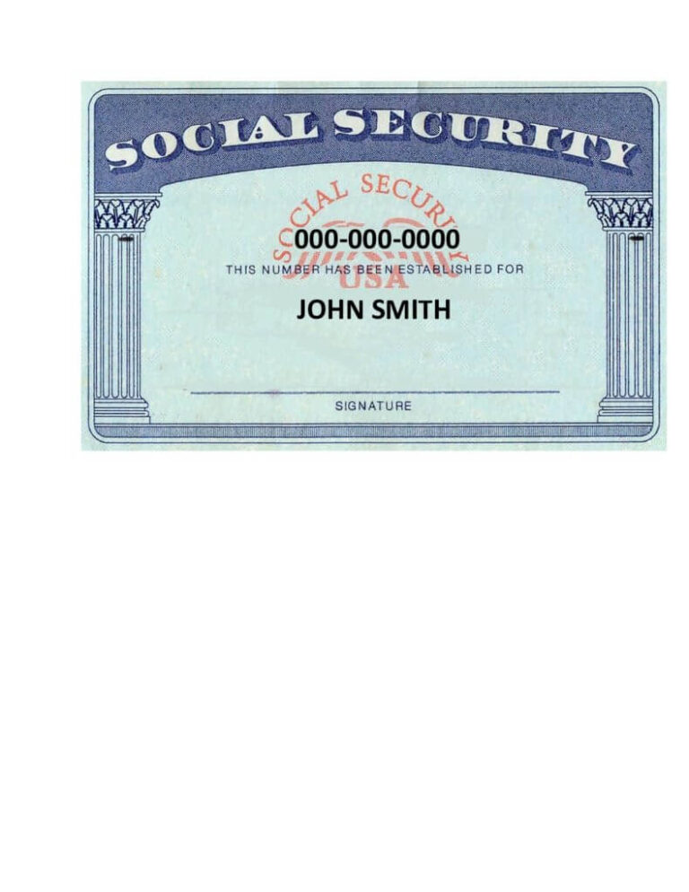 12+ Blank Social Security Card Templates (FREE Editable PSD)