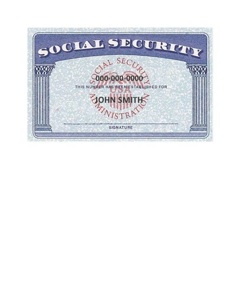 Social Security Card Template Front And Back