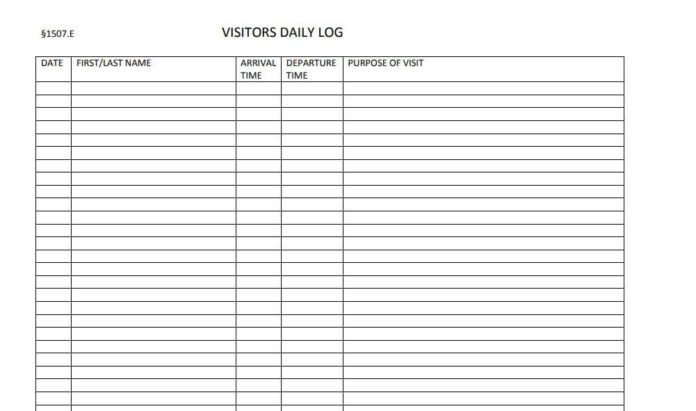 18+ Free Visitor Log Template Sample in PDF, Excel