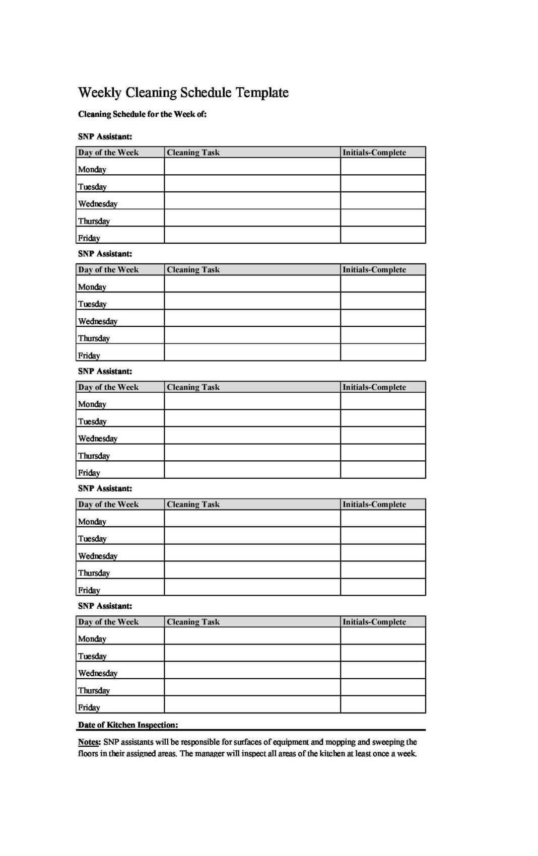 28+ FREE Printable Cleaning Schedule Templates (Word, Excel & PDF)