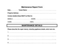 36+ Sample Maintenance Report Form Templates in MS WORD & PDF Format Maintenance Report Form Template 005