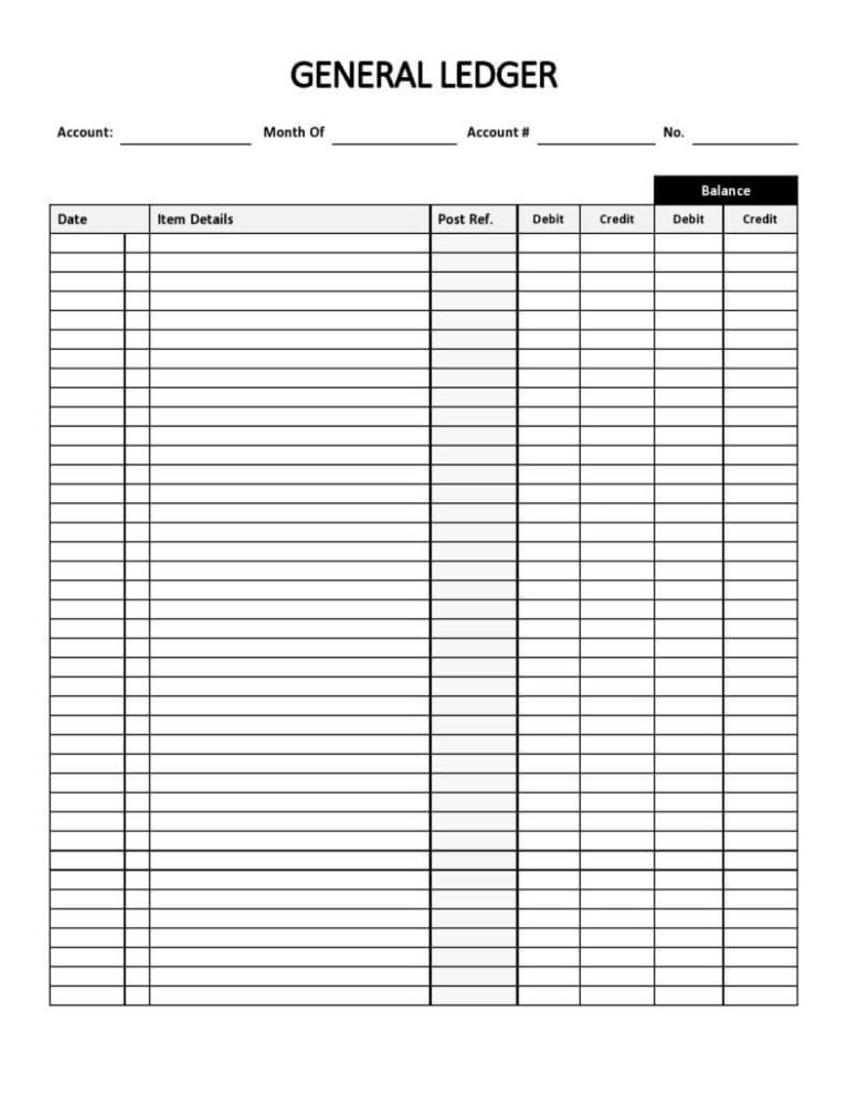 33+ Sample General Ledger Templates ( Excel & MS Word) Format