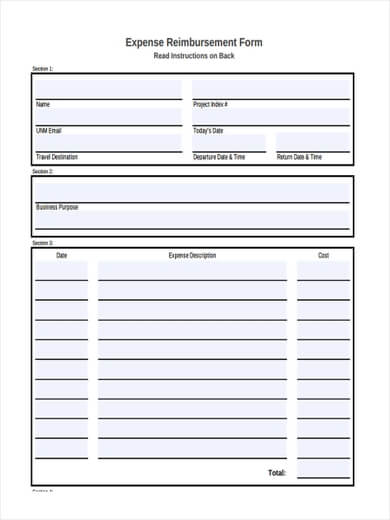 20 Free Employee Expense Reimbursement Forms 3263