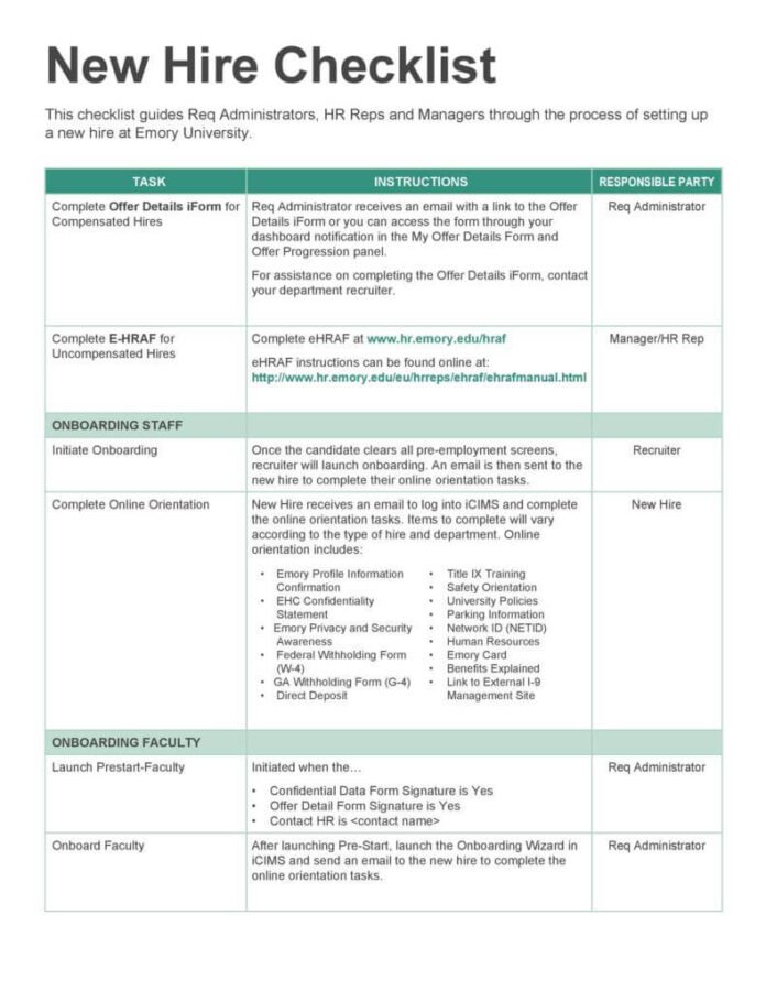 40+Sample New Hire Checklist Templates in PDF, Word & Excel