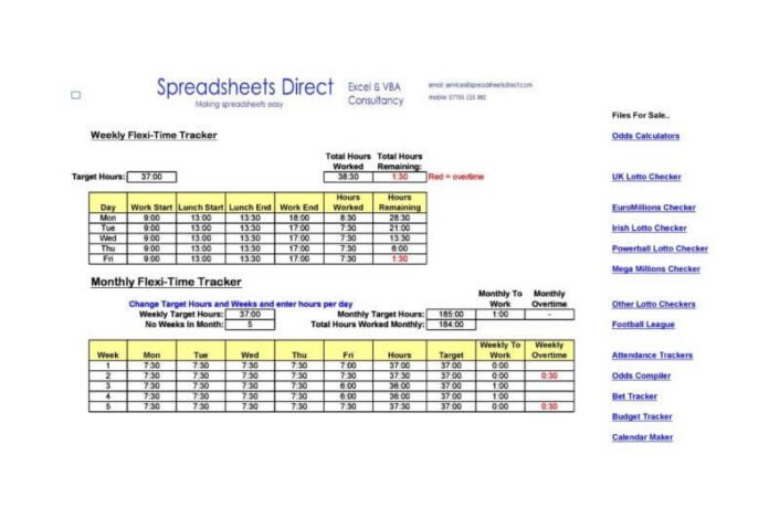 36+ Useful Time Tracking Spreadsheets (Excel Templates)