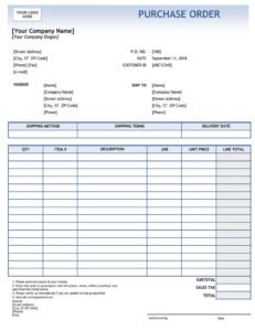 13+ Sample purchase order format in Excel, PDF and Doc