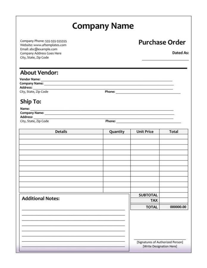 13+ Sample purchase order format in Excel, PDF and Doc